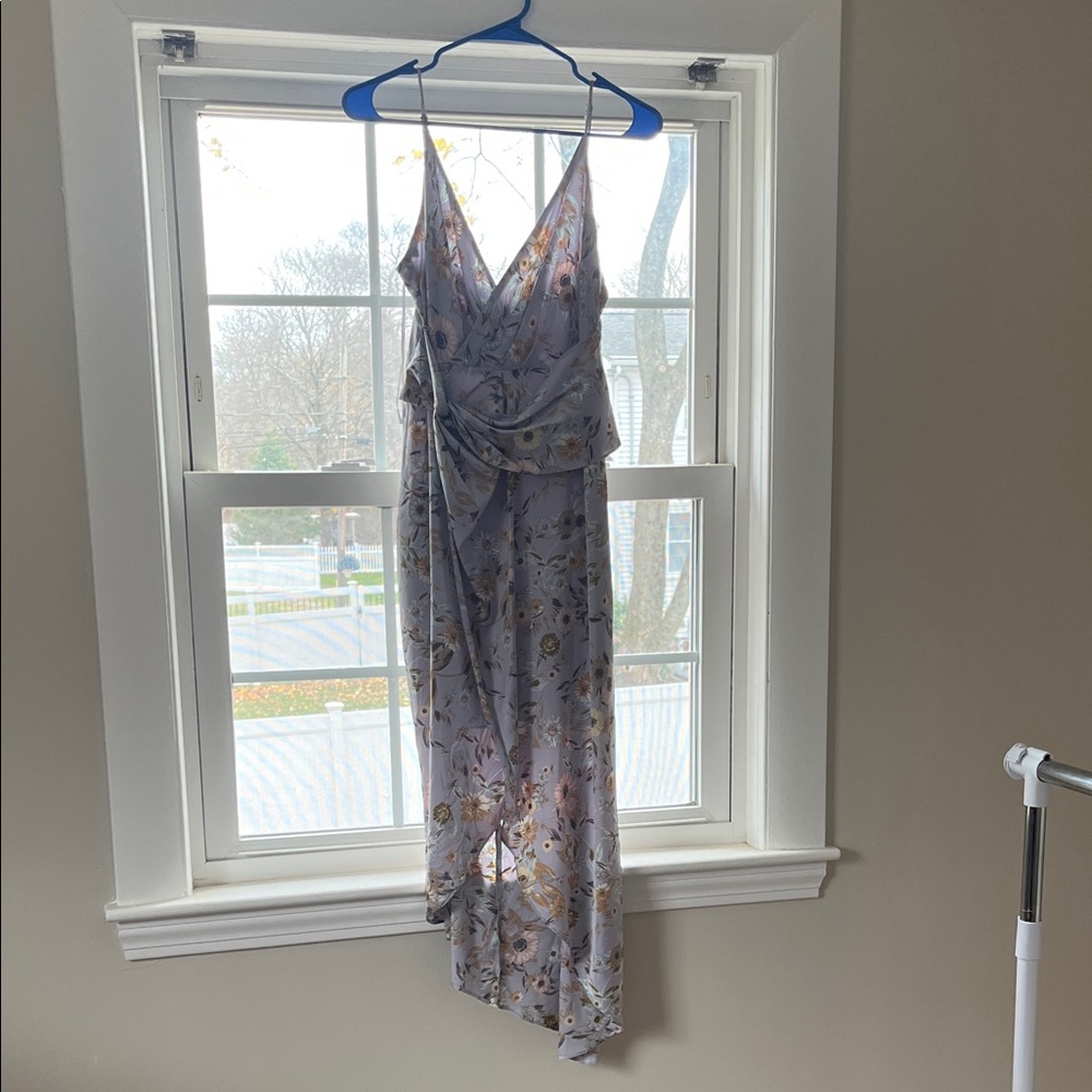 Astr Lavender Floral High Low Dress